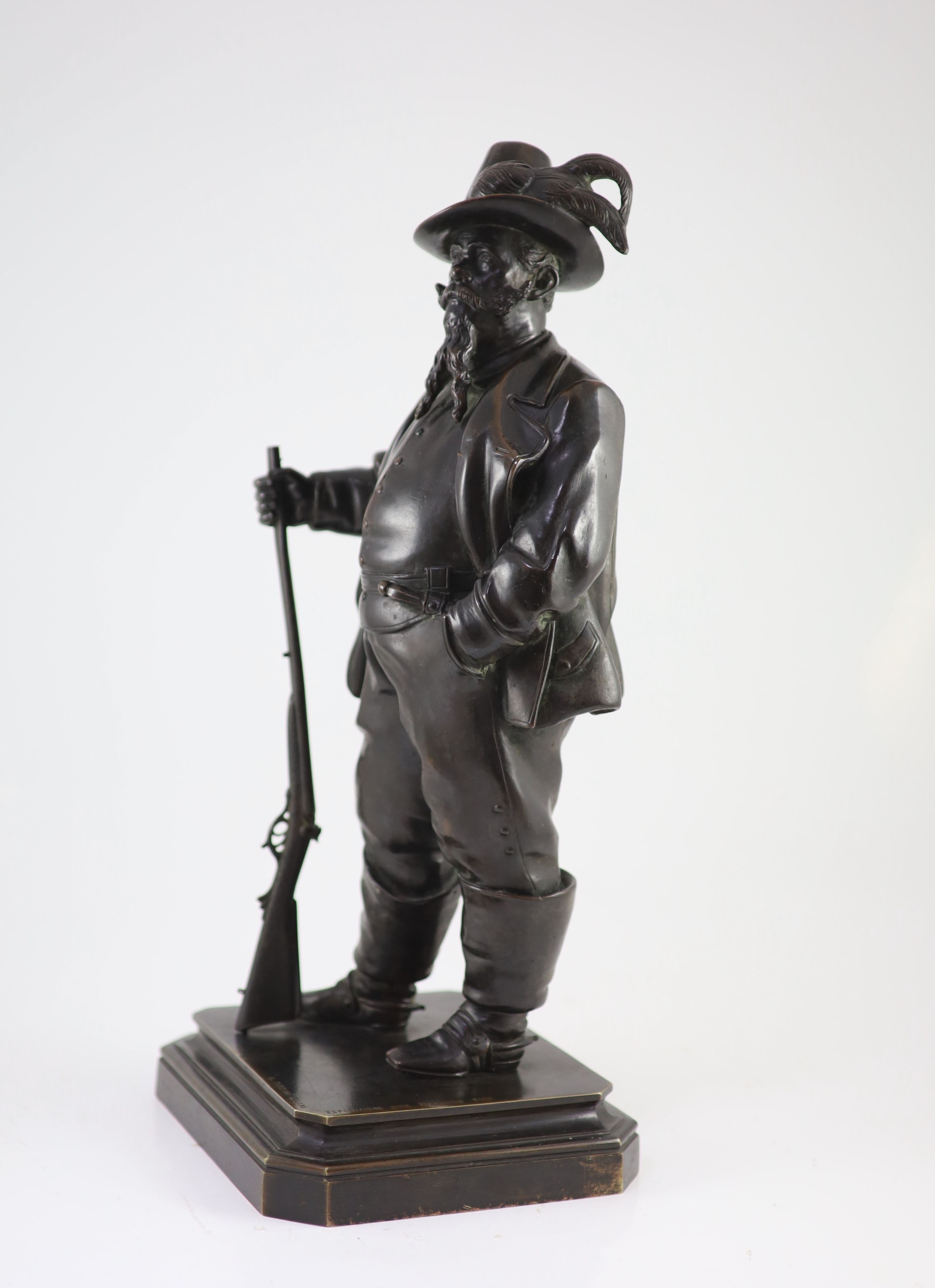 Antonio Pandiani (1838-1928), a bronze study of Victor Emmanuel II of Italy 52cm high.